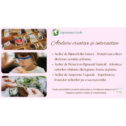 Ateliere Saptamana Verde Timp pentru Tine 2026 #childrentour