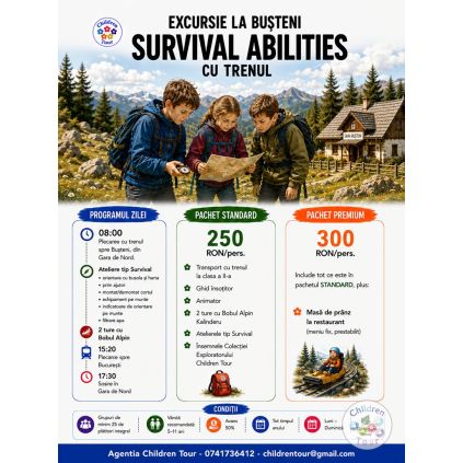 Excursie tematica Survival Abilities la Busteni, cu trenul #childrentour