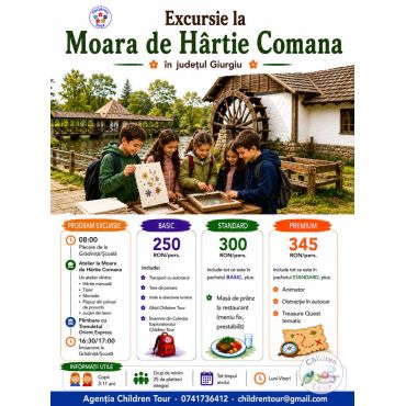 Excursie la Comana cu Atelier la Moara de Hartie #childrentour