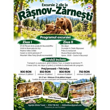 Excursie 2 zile la Rasnov-Zarnesti #childrentour
