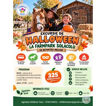 Excursie de Halloween la FarmPark Solacolu, cu activitati incluse #childrentour